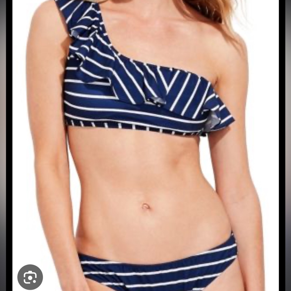 Vineyard Vines Break Stripe One Shoulder Bikini